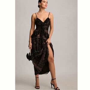 Anthropologie Let Me Be Sheer Printed V-Neck
Midi Dress/ size XS